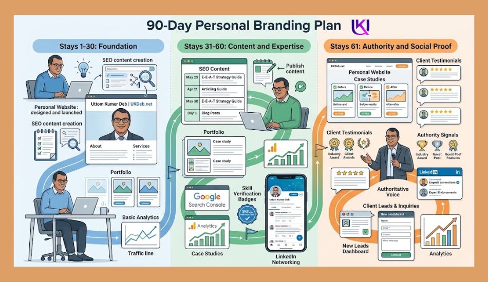 Personal Brand SEO Freelancer beginner's guide 90 Days Plan
